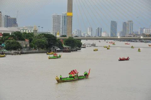 The training of the Royal Barges Procession Stock Photos