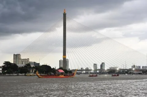 The training of the Royal Barges Procession Stock Photos