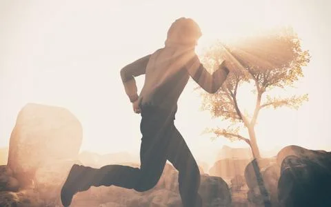 Training running in difficult conditions Stock Illustration