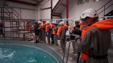 Training salvation on the water  Video stock 83930149