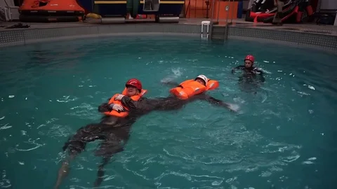 Training salvation on the water  Stock-Footage 83930162