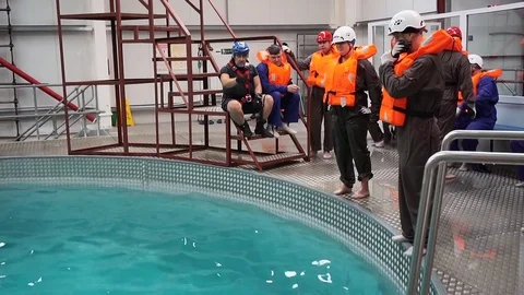 Training salvation on the water  Stock-Footage 83930221