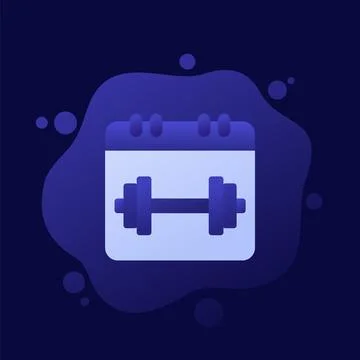 Training schedule icon, dark vector design Stock Illustration