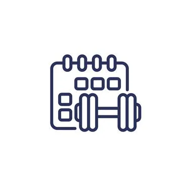 Training schedule icon, line vector Stock Illustration