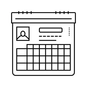 Training schedule motivation line icon vector illustration イラスト素材