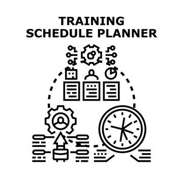 Training schedule planner business concept vector illustration Stock Illustration