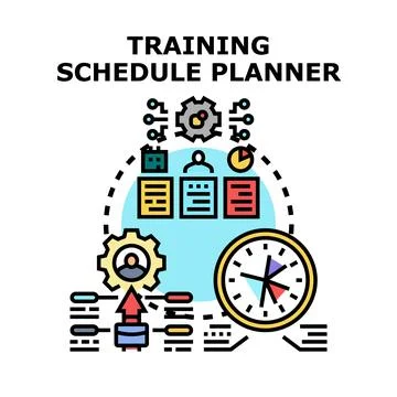Training schedule planner business concept vector illustration Stock Illustration