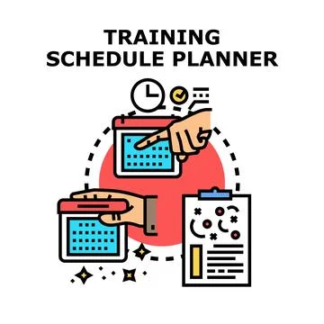 Training schedule planner concept planning time management Stock Illustration