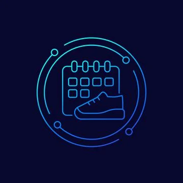 Training schedule, running line vector icon Stock Illustration