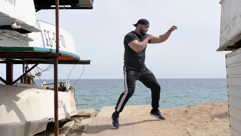 Training by the sea 5 Stock Footage 128798082