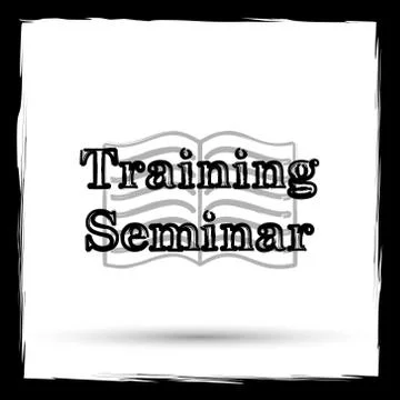 Training seminar icon. Internet button on white background. Outline design im 스톡 일러스트