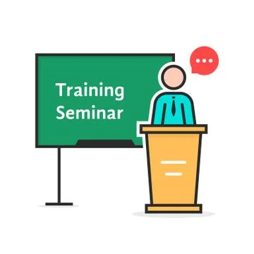 Training seminar with linear spokesman Stock Illustration