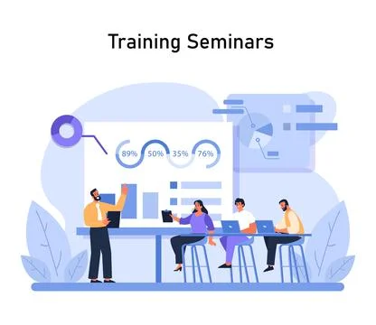 Training Seminars concept. Flat vector illustration. Stock Illustration