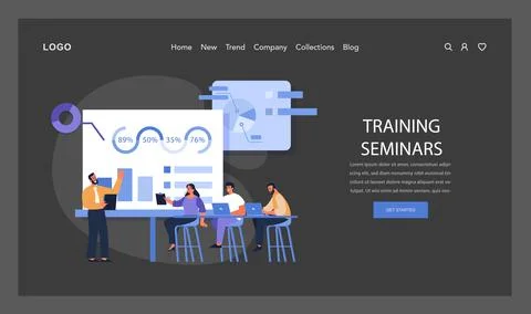 Training Seminars concept. Flat vector illustration. Stock Illustration