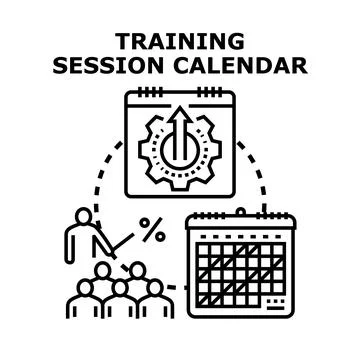 Training session calendar planning and development concept Stock Illustration