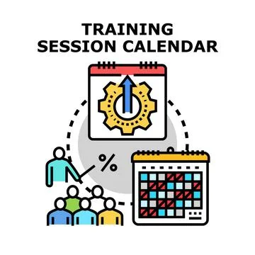 Training session calendar planning and development concept Stock Illustration
