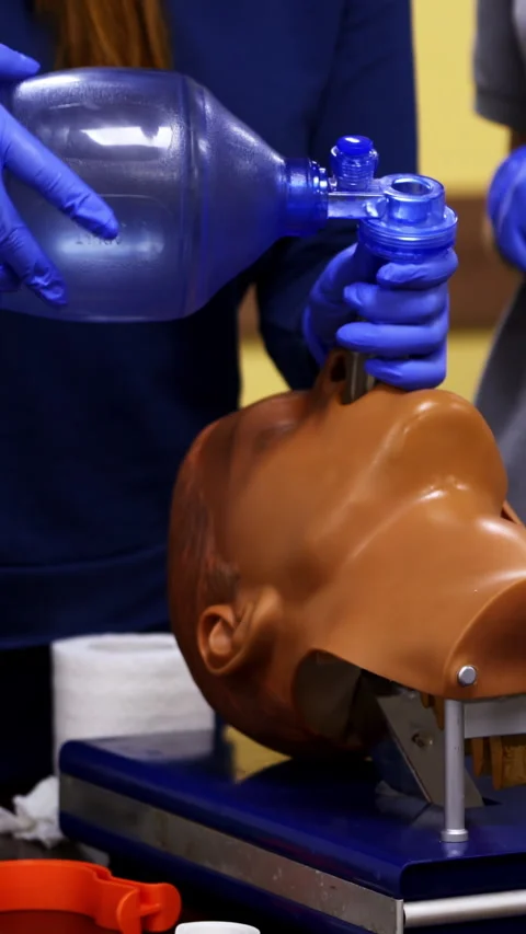 Training session of giving first aid. Stock Footage 273000043