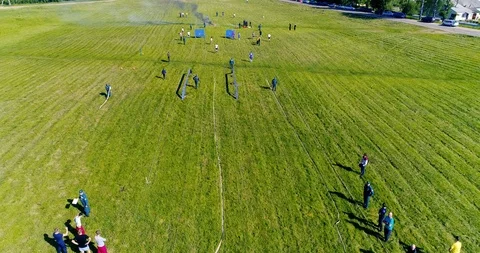 Training session of rescuers and firefighters. Obstacle course Stock Footage 101009392