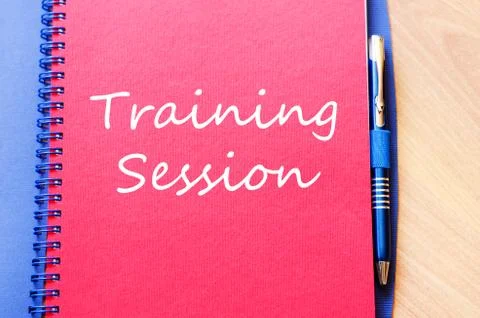 Training session write on notebook Stock Photos