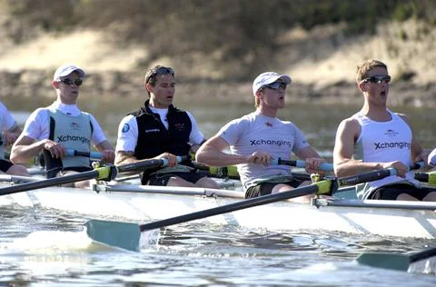 Training session for the Xchanging 2011 Boat Race on The River Thames on March 2 Stock Photos
