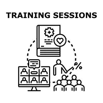 Training sessions and education program development Stock Illustration