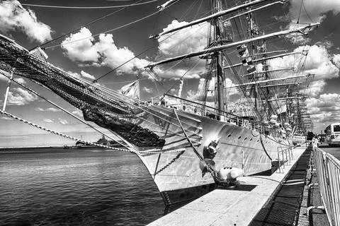 Training ship in Mar del Plata port Stock Photos
