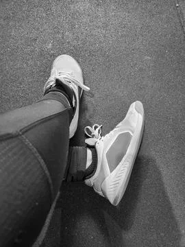 Training shoes in action Stock Photos