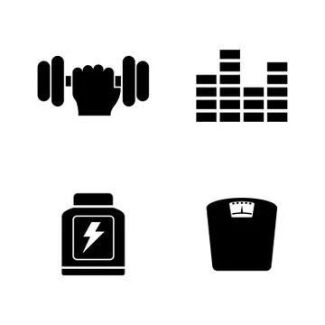 Training. Simple Related Vector Icons 스톡 일러스트