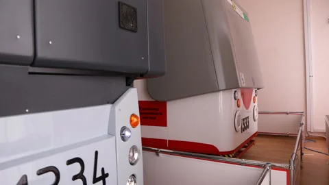 Training simulators in the training center of urban electrical transport in 스톡 동영상 94223767