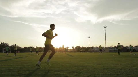 Training at soccer pitch Stock Footage 56560062