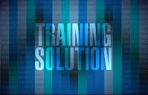 Training Solution binary sign concept イラスト素材