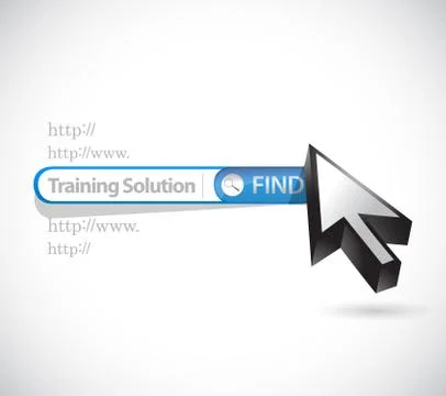 Training Solution search bar sign concept Stock Illustration