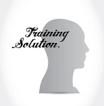 Training Solution thinking brain sign concept Stock Illustration