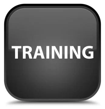 Training special black square button Stock Illustration