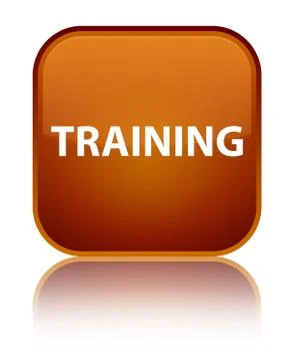 Training special brown square button 스톡 일러스트