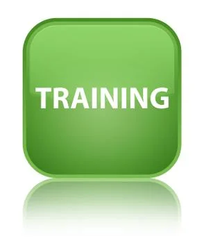 Training special soft green square button Stock Illustration