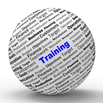 Training sphere definition shows instructing or education 스톡 일러스트