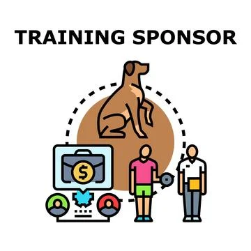 Training sponsor program funding partnership concept Stock Illustration
