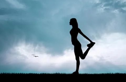 Training sport at sunset Illustrazione stock
