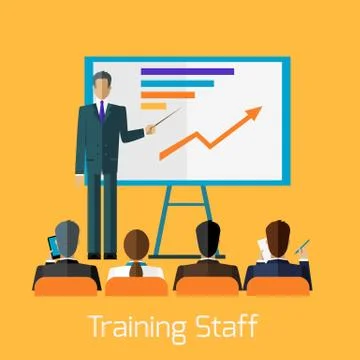 Training Staff Briefing Presentation Stock Illustration