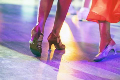 Training for the Standard and Latin programs in ballroom dance, junior class Stock Photos