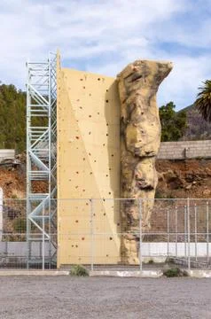 Training structure for climbing on a parking Stock Photos