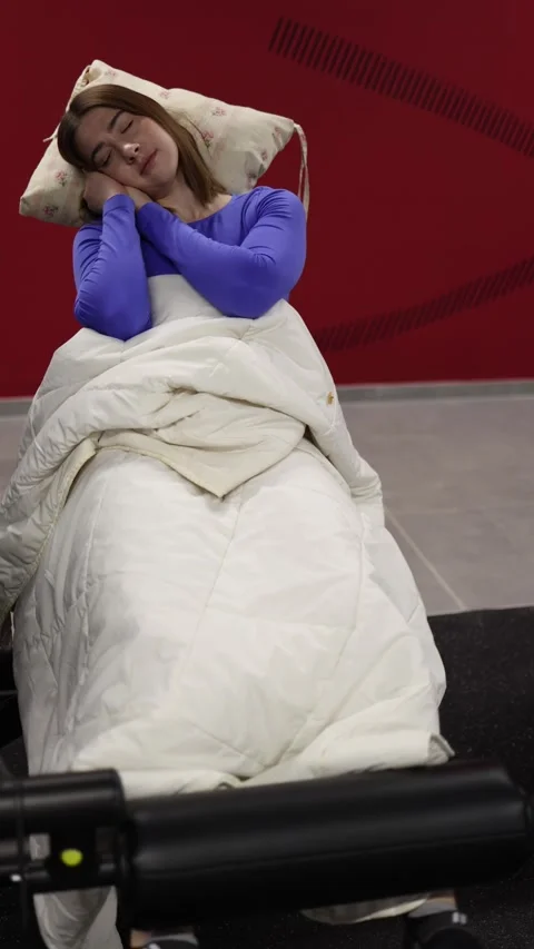 Training for summer even while sleeping Stock Footage 328253802