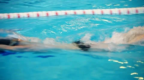 Training, swimming pool, finning Stock Footage 22074490