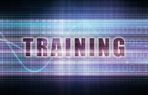 Training on a tech business chart art Stock Illustration
