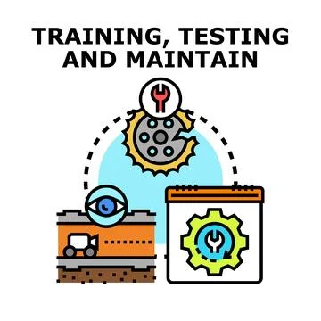Training testing and maintaining working process vector 스톡 일러스트