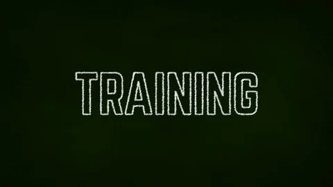 Training text appearing on chalkboard concept Stock Footage 89366192