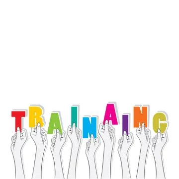 Training text hold in hand design Stock-Illustration