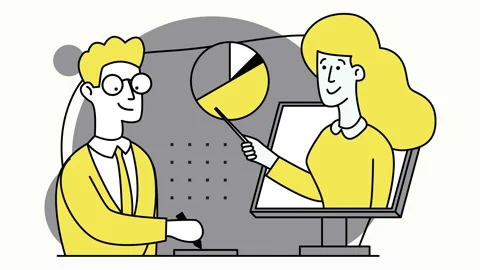 Training through videoconference. Studying at home with PC. Distance education. Stock Footage 156229616