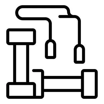 Training tool icon outline vector. App people Ilustração Stock